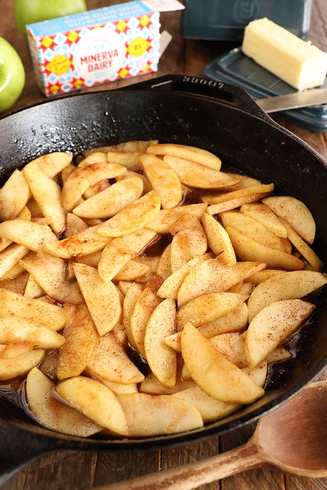 Fried Apples in a skillet