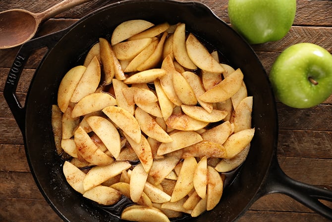 Fried Apples in a skillet
