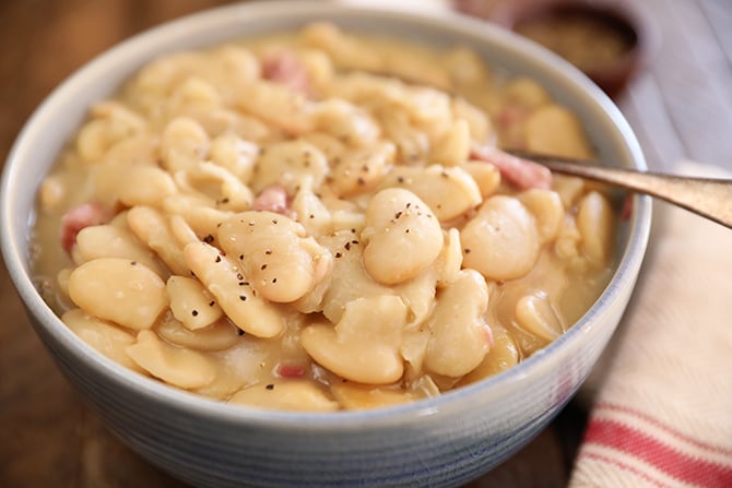 Bowl of Southern Lima Beans