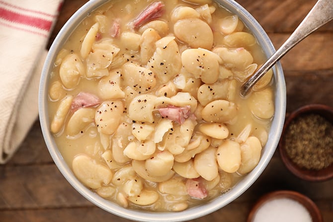 Bowl of Southern Lima Beans