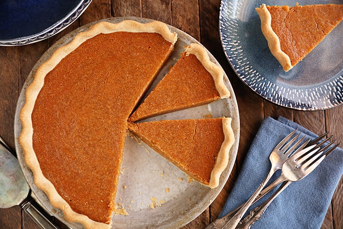 Sliced Sweet Potato Pie