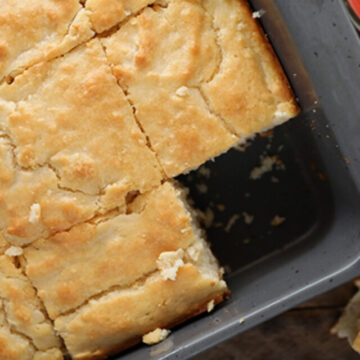 One Giant Biscuit baked in a baking dish