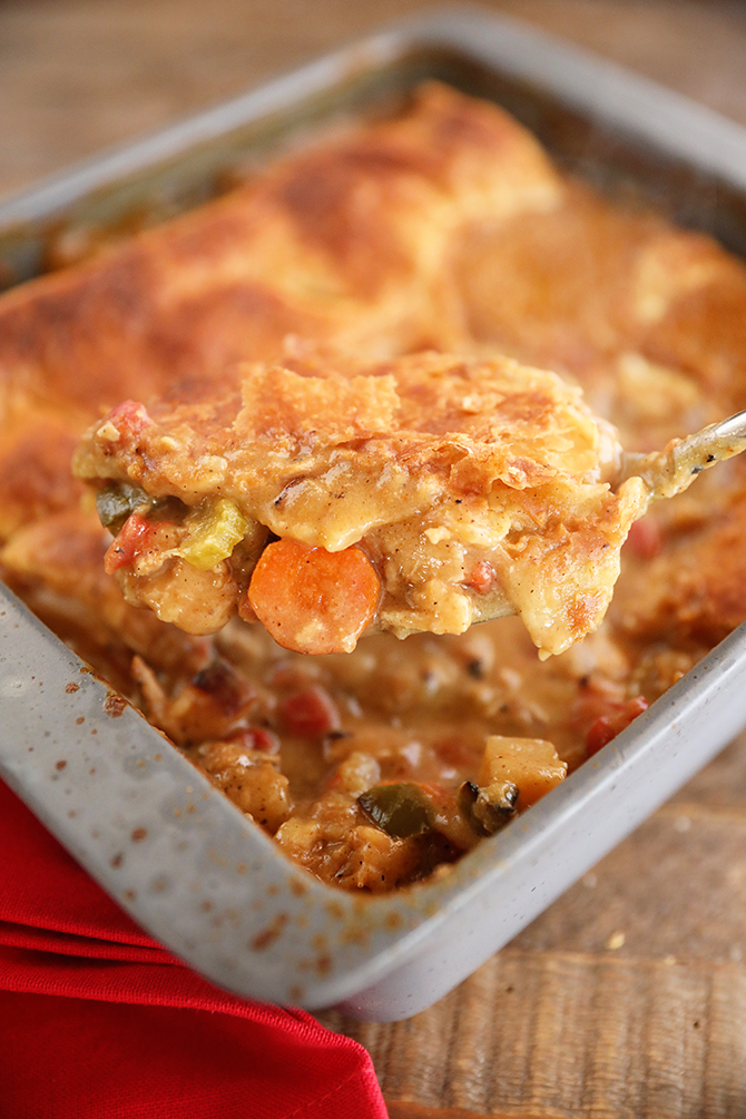 Scoop of Easy Creole Turkey Pot Pie