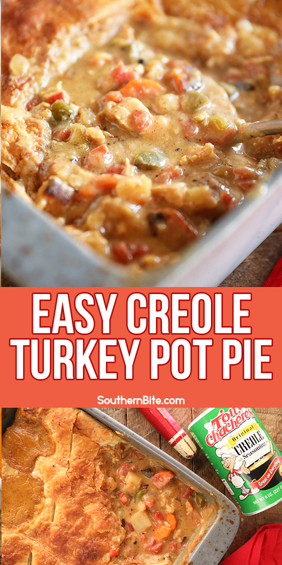 Easy Creole Turkey Pot Pie - image for Pinterest
