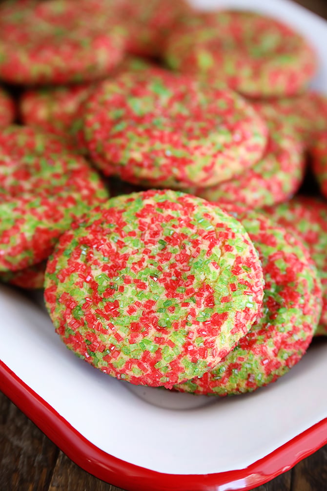 Chewy Sugar Cookies on a tray