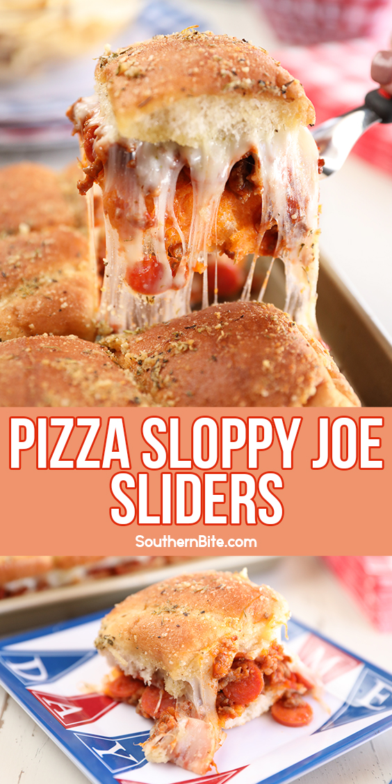 Easy Pizza Sloppy Joe Sliders - image for Pinterest
