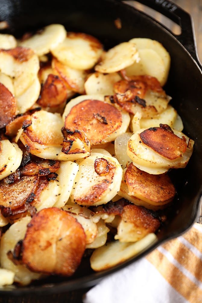 Skillet filled with Southern Fried Potatoes