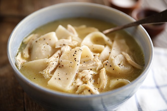 Bowl of Southern Chicken and Dumplings
