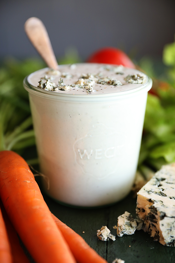 Closeup of Chunky Buttermilk Blue Cheese Dressing