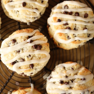 Cooling rack with Chocolate Chip Biscuits