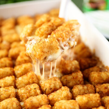 Scoop of Creole Tater Tot Casserole