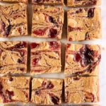 Sliced Peanut Butter and Jelly Blondies