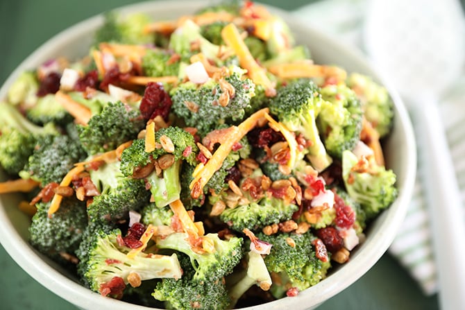 Easy Broccoli Salad in a bowl
