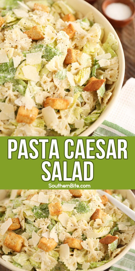 Pasta Caesar Salad - collage image for Pinterest