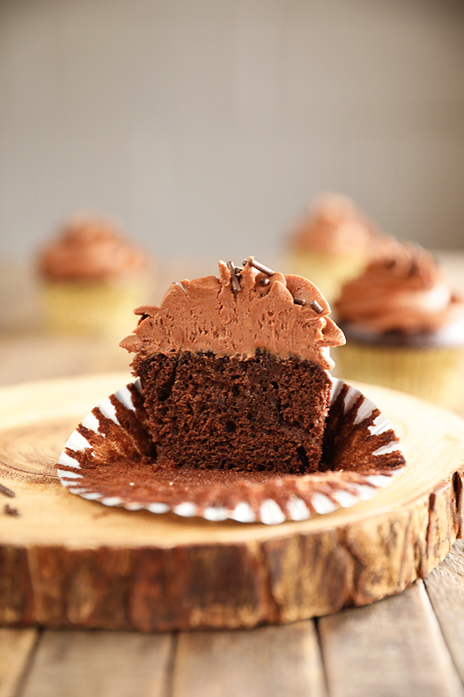 Cupcake cut in half