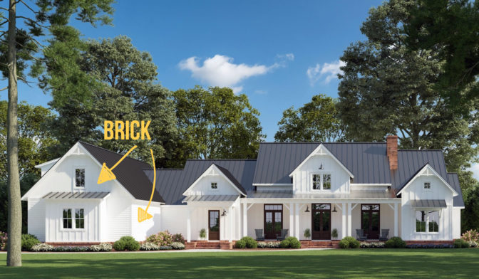 House with brick mock-up
