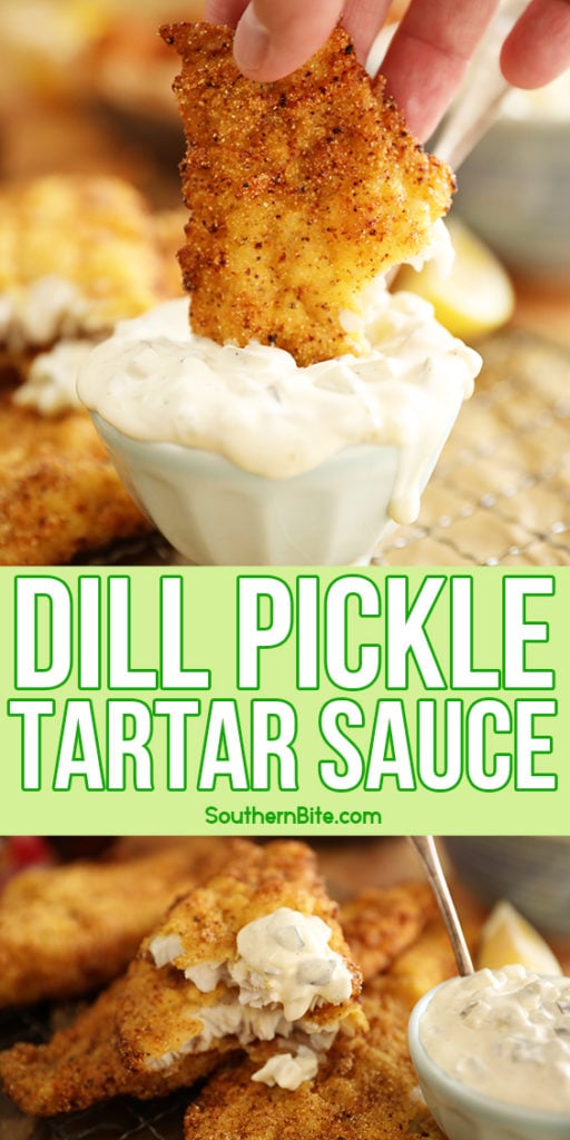 Dill Pickle Tartar Sauce - collage image for Pinterest