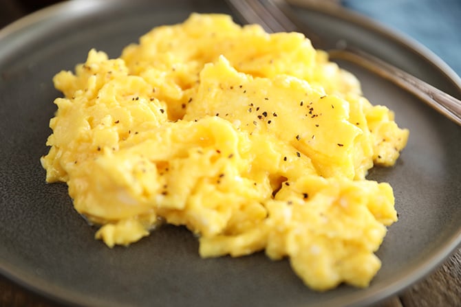 Perfect Scrambled Eggs on plate