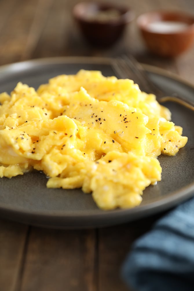 Perfect Scrambled Eggs on plate