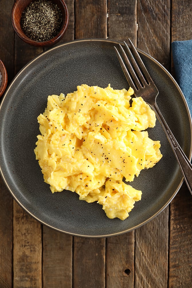 Overhead view of Perfect Scrambled Eggs