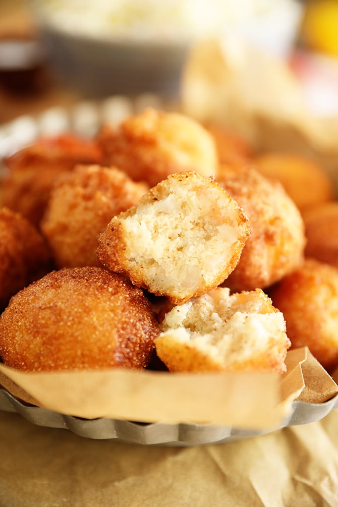 Basket of Sweet Onion Hush Puppies
