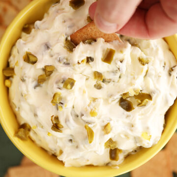 Bowl of 3 Ingredient Candied Jalapeño Dip