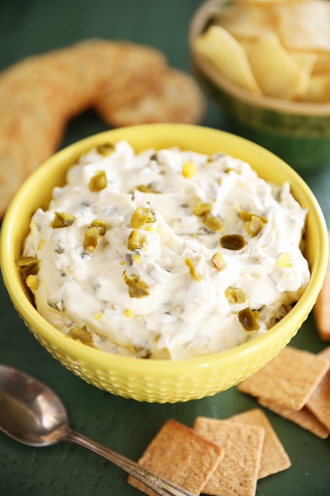 Bowl of 3 Ingredient Candied Jalapeño Dip
