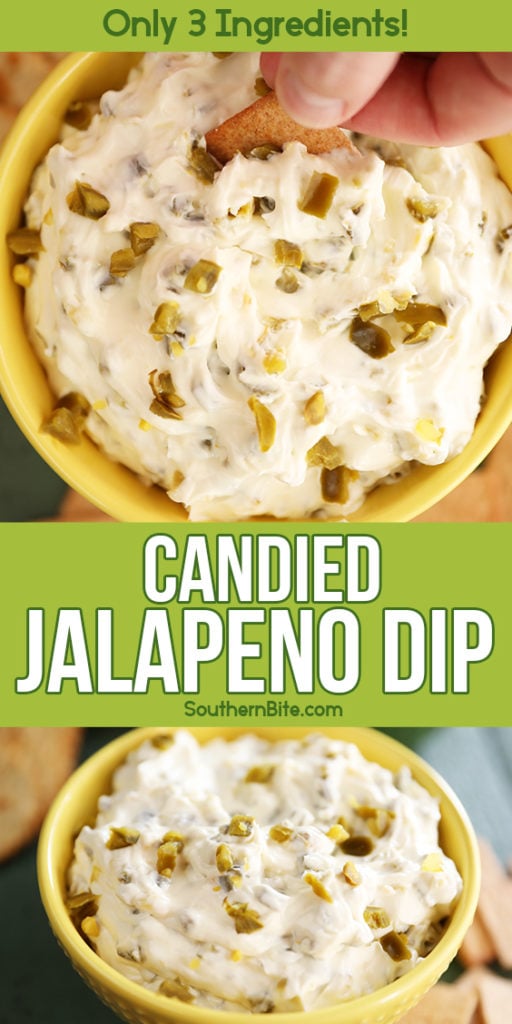 3 Ingredient Candied Jalapeño Dip - image for Pinterest