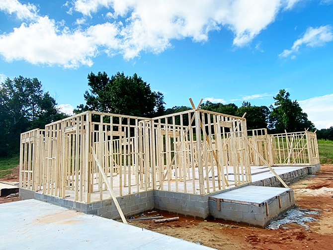 Another view of framing of Chinaberry House