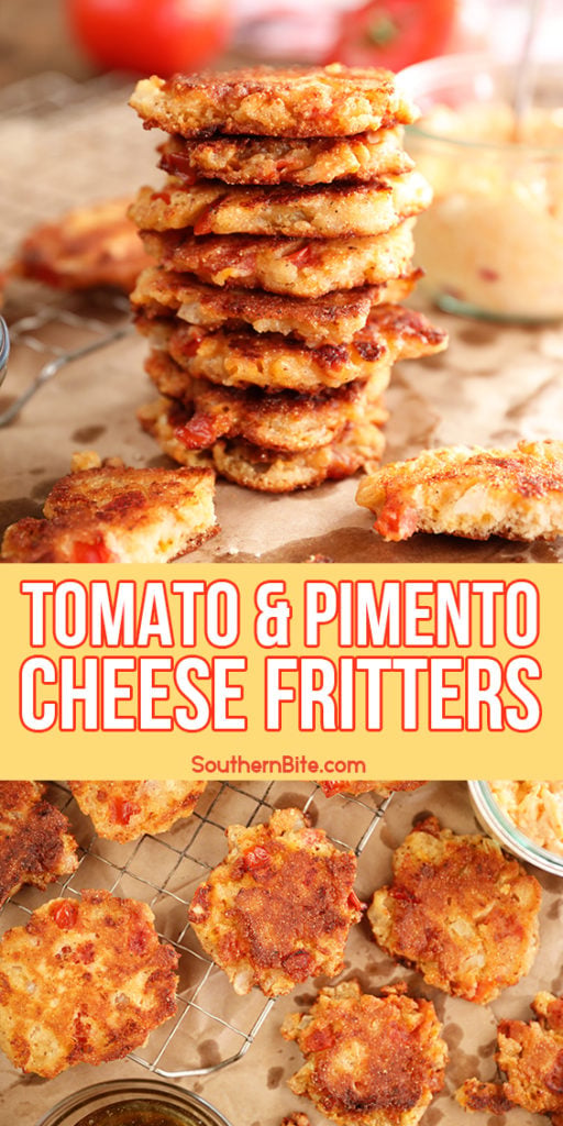 Tomato and Pimento Cheese Fritters - image for Pinterest