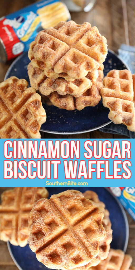 Cinnamon Sugar Biscuit Waffles - image for Pinterest