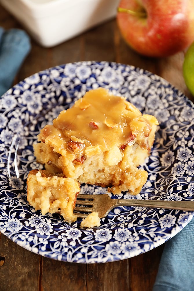 Piece of Apple Dapple Cake on a plate