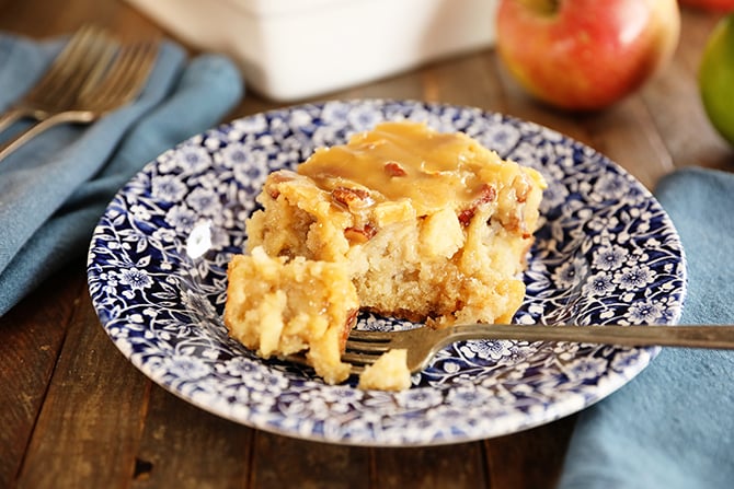 Piece of Apple Dapple Cake on a plate