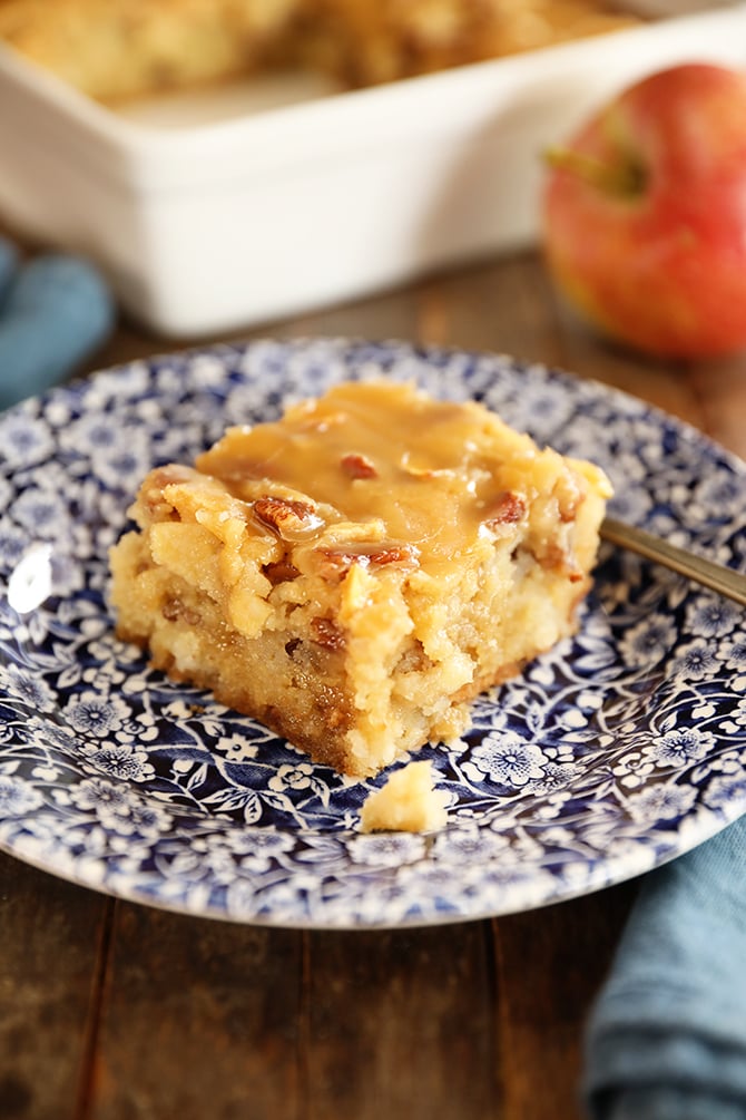 Piece of Apple Dapple Cake on a plate