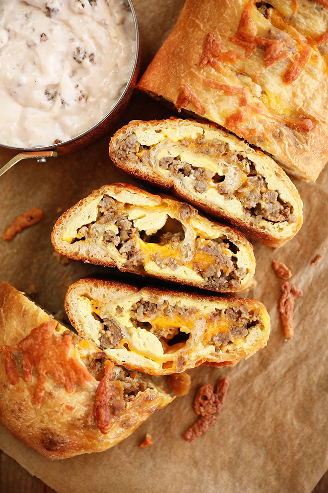 Cross section of Breakfast Stromboli