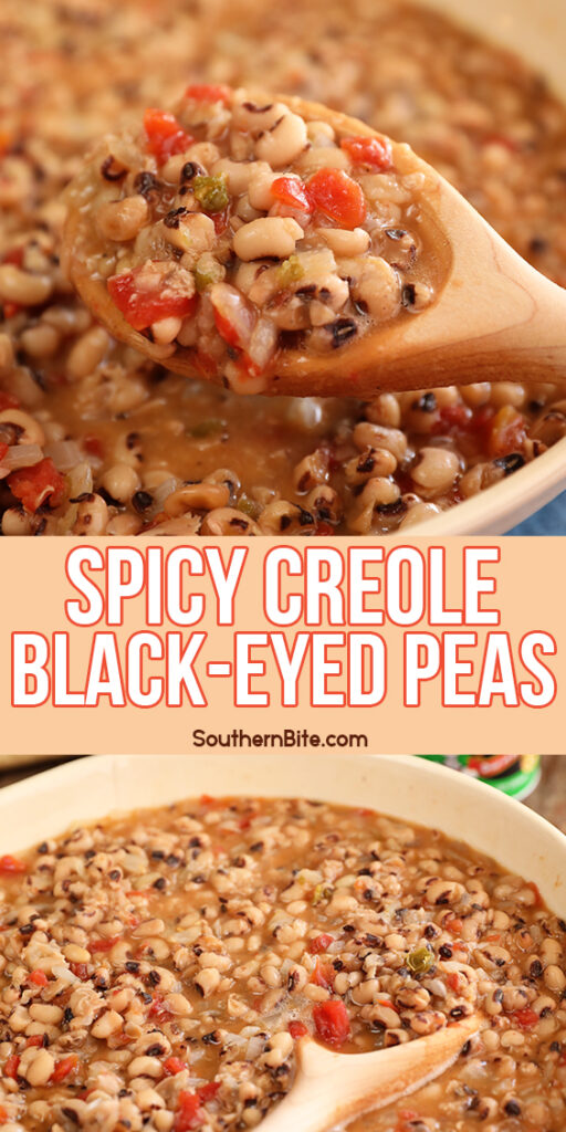 Images of Spicy Creole Black-eyed Peas for Pinterest collage