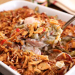 Scoop of Crunchy Creole Green Bean Casserole