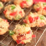 Old Fashioned Fruitcake Cookies on wire rack