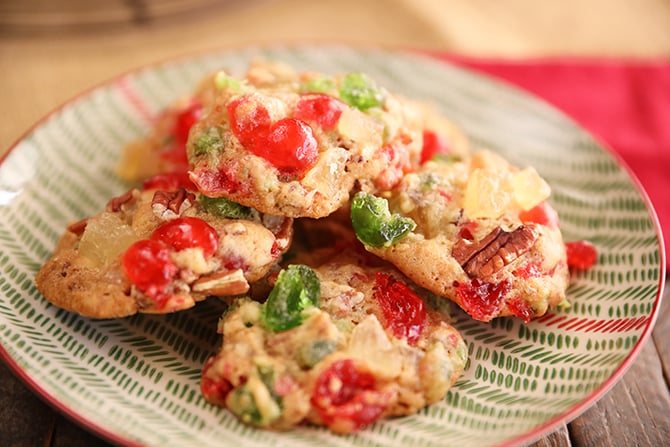 Plate with Old Fashioned Fruitcake Cookies