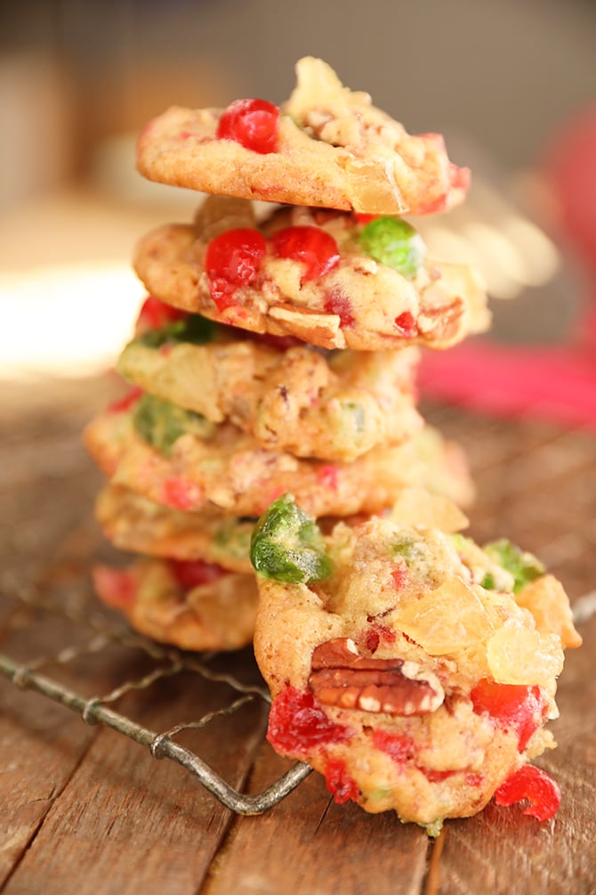 Stack of Old Fashioned Fruitcake Cookies