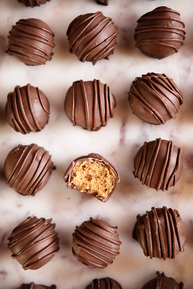 Rows of Peanut Butter Balls