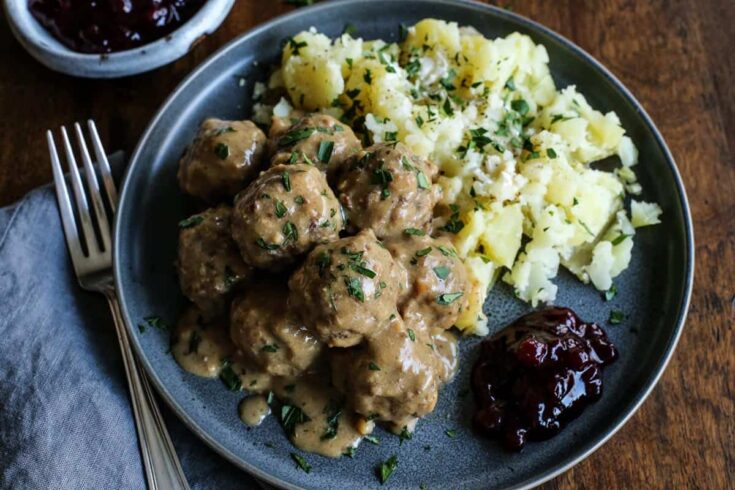 Image for IKEA Swedish Meatballs recipe: tender meatballs with homemade gravy!