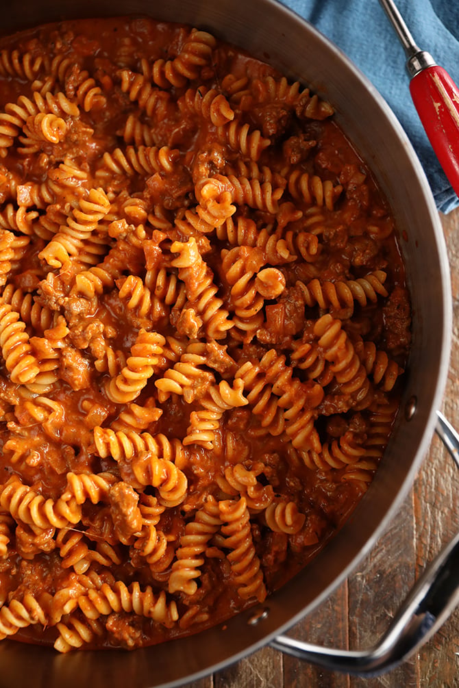 Skillet with Creamy Italian Pasta Skillet