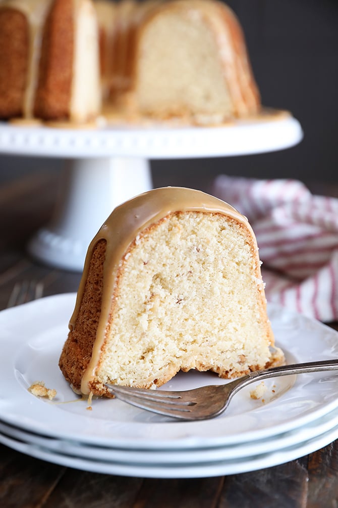 Slice of Peanut Butter Cream Pound Cake