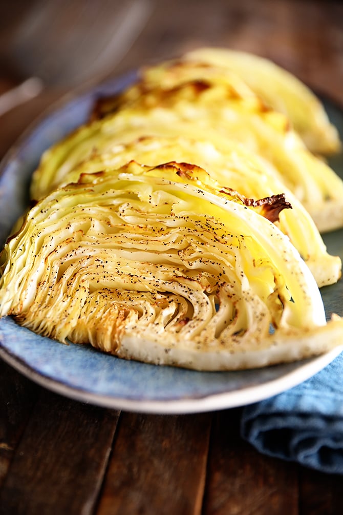 Roasted Cabbage on a platter