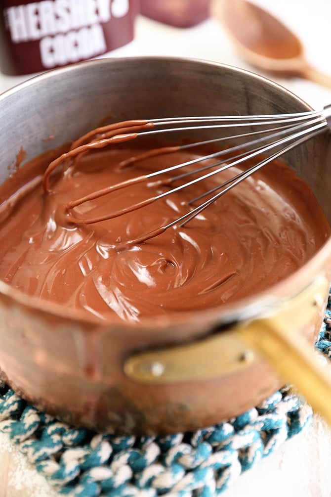 Homemade Chocolate Pudding in a pot