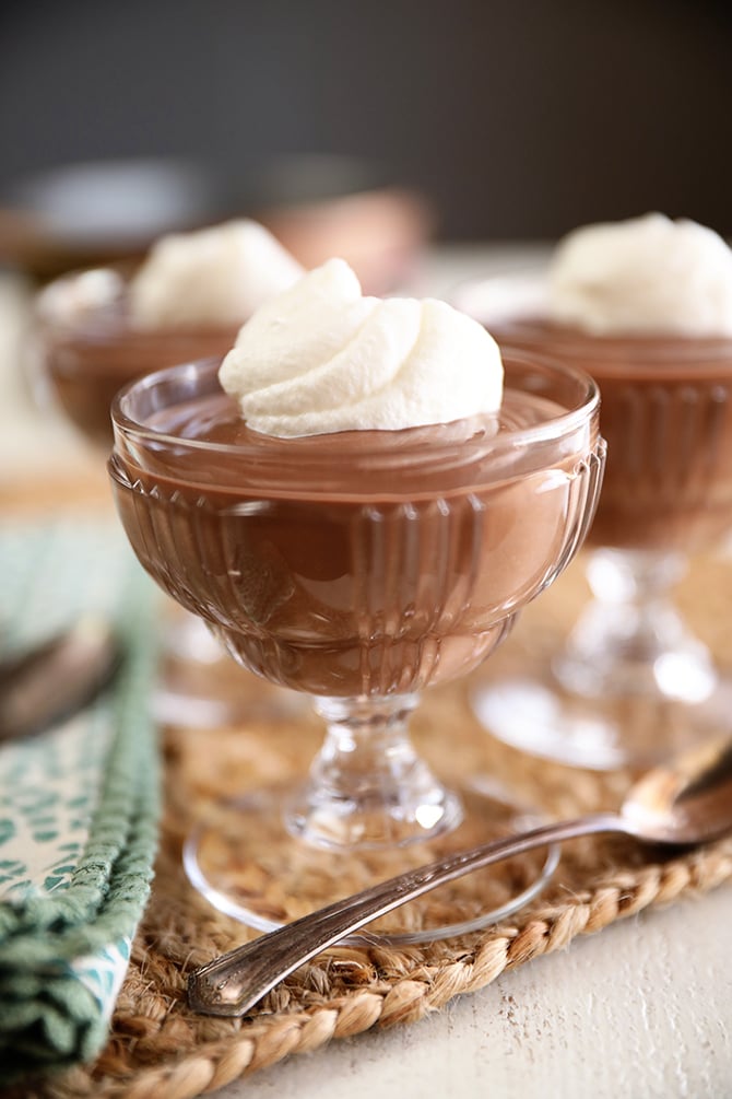 Homemade Chocolate Pudding in a glass