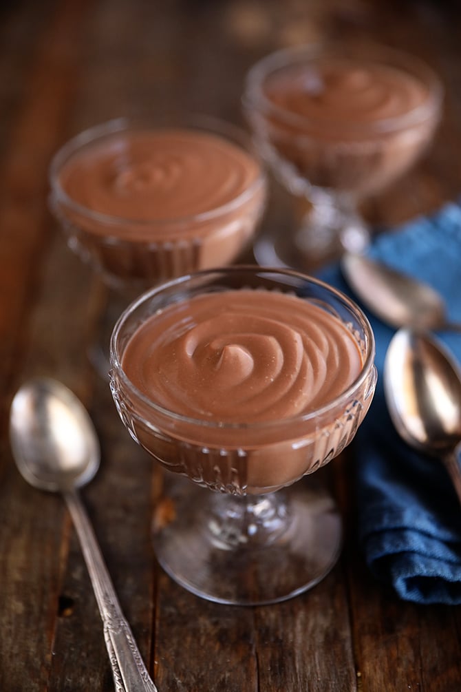Homemade Chocolate Pudding in a glass