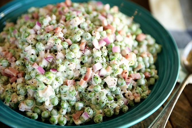 Easy Pea Salad in bowl