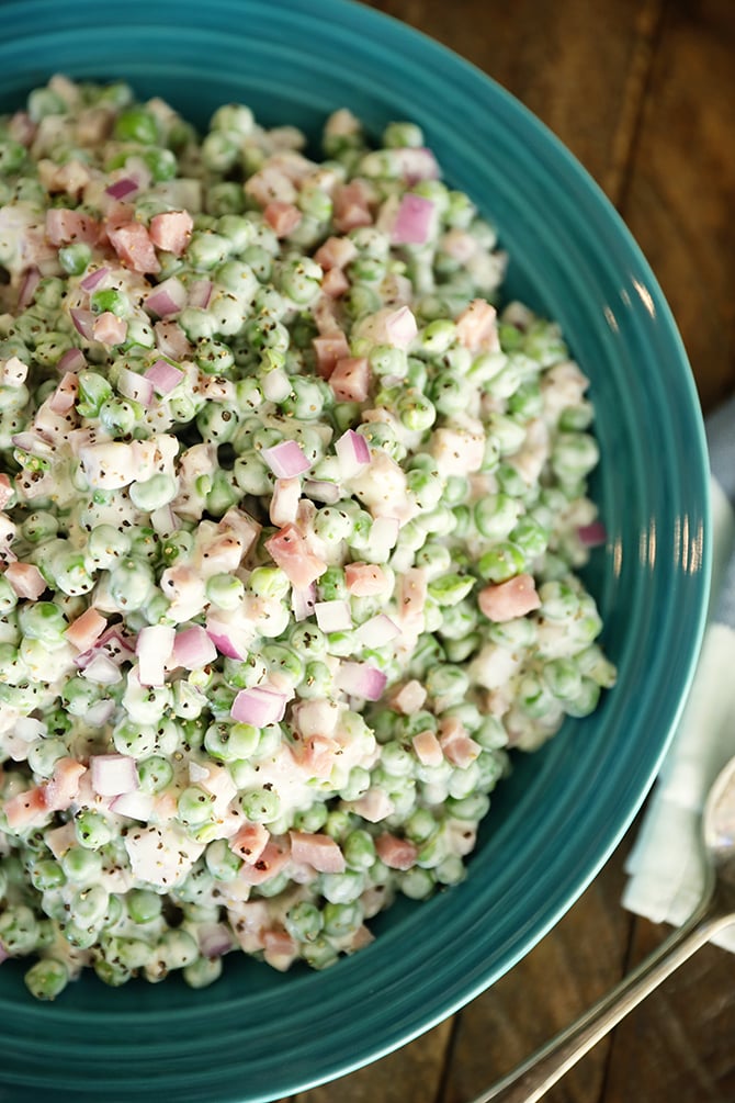 Easy Pea Salad in bowl